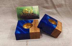 Portavelas de Resina y Madera Personalizable de Lujo, Decoración Navideña para el Hogar, Linternas Artesanales Únicas Hechas a Mano en India - Product Image 4