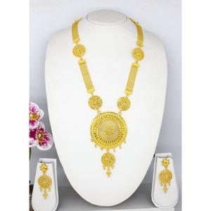 Collar con pendientes conjunto de joyas chapado en oro de latón puro de alta calidad UAE Dubai collar diseño collar conjunto de joyas - Product Image 2