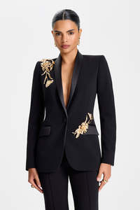 Traje de Dos Piezas Personalizado con Apliques Florales, Traje Formal Largo, Pantalón y Chaqueta de Un Solo Pecho, Ropa de Fiesta, Traje de Lujo - Product Image 2