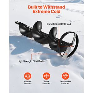 Foret à glace en acier haute résistance de 32 pouces, résistant aux intempéries, spirale, pointe centrale de remplacement, modèle électrique à essence pour la pêche - Product Image 5