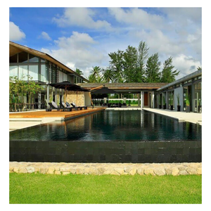 Mosaico de piedra de lava negra natural 10X10cm Estilo de diseño asiático resistente al agua para interiores de paredes Aplicaciones de Piscinas Exteriores - Product Image 3