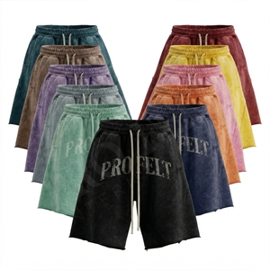 Shorts de sport en toile 100 % coton respirant et à séchage rapide, écologiques, avec logo personnalisé Pro Felt et panneau avant - Product Image 1