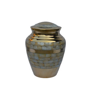 Urna Funeraria de Aluminio Marrón para Cenizas Humanas, Urna de Entierro Artesanal al por Mayor con Tapa Segura - Product Image 5