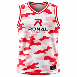 Camisetas de Baloncesto Sublimadas Personalizadas para Hombre, Talla Grande, Sin Mangas, 100% Poliéster, Reversibles y Duraderas - Product Image 1