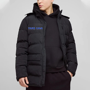 Veste matelassée longue à capuche pour homme, manteau d'hiver isolé de qualité supérieure, coupe-vent, streetwear, vêtement d'extérieur avec fermeture éclair intégrale - Product Image 4