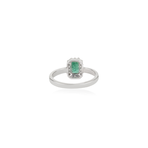 S925 Sterling <b>Silver</b> 100% Genuine <b>Emerald</b> & Diamond Halo May Birthstone <b>Ring</b> For Women's Jewelry Wholesale Price - Product Image 6