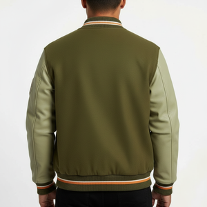 Veste de baseball d'hiver personnalisée avec logo, style universitaire, broderie chenille, fermeture éclair, style décontracté - Product Image 2