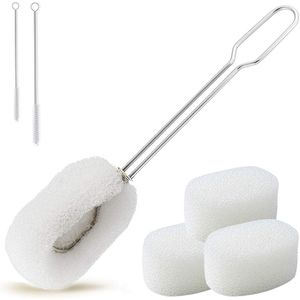 6-Pack Dish Brush <b>Handle</b> Non-Scratch Washing Scrubber Cleaner for Wine/Whiskey Glass Cups Tumblers <b>Sponge</b> Cleaning Brushes - Product Image 1