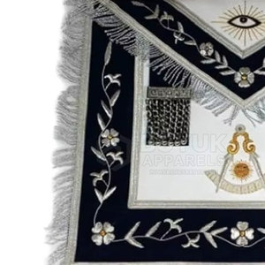 Delantales de Cuero Hechos a Mano Ajustables, Bordados con Motivos Masónicos, Lavables, de Alta Calidad, con Pin de Seguridad y Diseño Refinado - Product Image 3