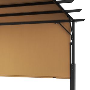 Pergola Retrattile da Esterno 3x3 m con Tettoia Parasole, Gazebo Grande in Metallo con Copertura Arcuata per Patio - Product Image 3