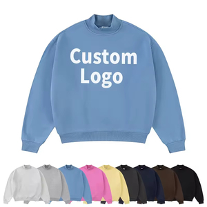 Custom Unisex Heavyweight Crewneck Sweatshirt Oversized Cotton Winter Sports <b>Jumper</b> Blank Applique <b>Pullover</b> Wholesale OEM - Product Image 1