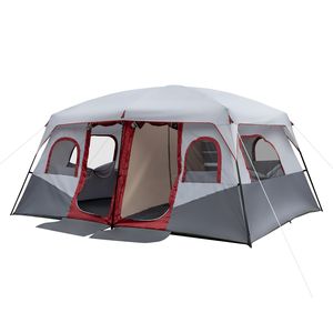 Tenda Familiare Gigante a 2 Stanze per 10 Persone con Tasche Portaoggetti per Accessori da Campeggio e Fiere - Product Image 5