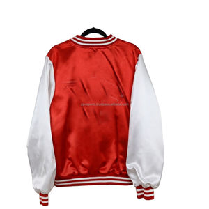 Vestes de baseball en satin à col montant brodées personnalisées de qualité supérieure avec des patchs et des logos pour hommes - Product Image 3