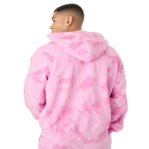 Pink <b>Tie</b> <b>Dye</b> Hooded Tracksuit <b>Set</b> Full Length Zipper Front Casual Sweatpants with Side Pockets Breathable Polyester Spring Wear - Product Image 3