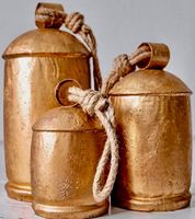 ROSHAN ARTISANAT Ensemble de clochettes en métal au design moderne personnalisé, rustique, de haute qualité, fait main, écologique, pour arbre de Noël et décoration de table