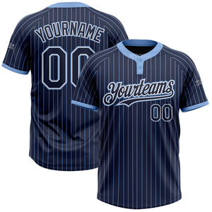 Camiseta de Béisbol Personalizada para Hombre, Rayas Azul Marino, Manga Corta, Absorbe la Humedad, Impresión Sublimada Yourteams 00 - Product Image 1