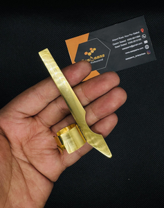 Cuchilla de Afeitar Profesional de Acero Inoxidable para Adelgazar el Cabello, de Alta Calidad, Dorada, para Barberos, para un Corte Preciso - Product Image 2