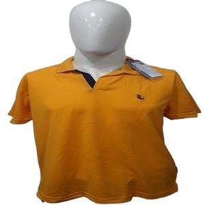 เสื้อยืดคอปกผ้าสแปนเด็กซ์/คอตตอนสีส้มสำหรับผู้หญิง ออกแบบได้ตามต้องการ ระบายอากาศได้ดี เป็นมิตรกับสิ่งแวดล้อม แขนสั้น - Product Image 1