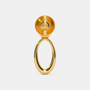 Pendientes de aro de oro amarillo de lujo con diamante de corte brillante redondo para mujer, para uso diario. - Product Image 2