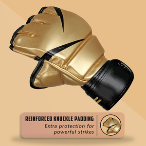 Guantes de Boxeo MMA de Cuero con Diseño Personalizado, Medios Dedos, Palma Abierta, para UFC, Artes Marciales, Muay Thai, Kickboxing, Ligeros y Transpirables - Product Image 6