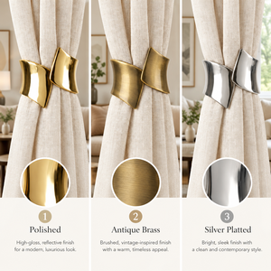 Sujetador de Cortina Metálico Dorado Premium en Forma de Lazo para Decoración de Ventanas de Lujo en Salas de Estar, Dormitorios y Hoteles - Proveedor Mayorista - Product Image 4