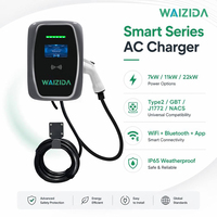 Cargador de Vehículos Eléctricos de Pared Tipo 2 de 22 kW y 32 A, Estándar Europeo, Estación de Carga de CA Montada en Pared para Uso Residencial