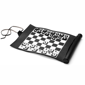 Premium Leather Roll Up <b>Chess</b> Set Portable Travel <b>Board</b> <b>Game</b> Luxury Pouch Pocket Magnetic Folding <b>Chess</b> Set For Adults Gift - Product Image 4