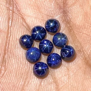 Zafiro Azul Natural Estrella, Cabujón Redondo de 5mm, Lote de Piedras Preciosas Sueltas, Precio al por Mayor, para Joyería, Piedra de Zafiro - Product Image 3