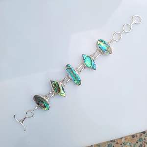 Pulsera de Plata de Ley con Concha de Abulón de Diseño de Lujo, Ajustable, con Piedras Preciosas, Hecha a Mano para Mujer, Regalo Elegante de Alta Calidad - Product Image 6