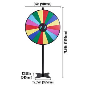 Ruota della Fortuna Girevole da 36 Pollici con 18 Scomparti e 2 Pennarelli Cancellabili, per Promozioni Sportive e Giochi a Premi - Product Image 5