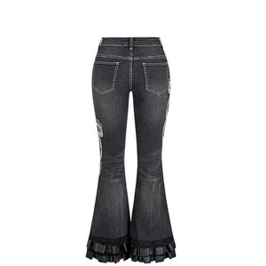 Custom <b>Studded</b> Baggy Wide Leg Jeans Women High Waist Loose Denim Pants Streetwear Fashion OEM ODM Wholesale Fit - Product Image 3