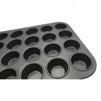 Moule à mini-muffins 24 cavités en acier au carbone épais, revêtement antiadhésif de qualité supérieure, écologique, conforme aux normes FDA/LFGB, pour utilisation domestique au four