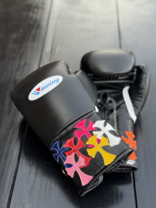 Gants de boxe en cuir véritable de haute qualité, légers, à doigts entiers, avec poignées ajustables - Product Image 2