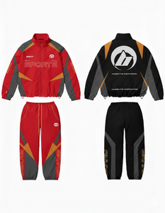 Nouvel ensemble de survêtement athlétique 2 pièces réfléchissant coupe-vent pour homme, design personnalisé 2026, services OEM en gros - Product Image 1