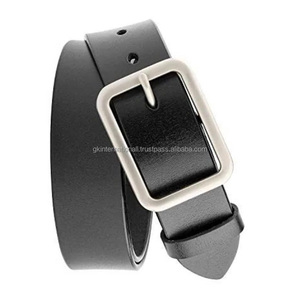 Cinturón informal de cuero de vaca 100% genuino con superficie lisa marrón para hombre para jeans o pantalón adecuado para fines de regalo - Product Image 2