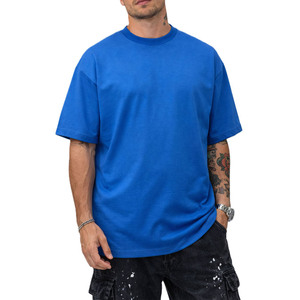 เสื้อยืดผู้ชายทรงบ็อกซี่ ผ้าฝ้ายแท้ 100% เนื้อหนา สีพื้น แขนสั้น สไตล์ลำลอง สำหรับฤดูร้อน รับผลิตเสื้อผ้า OEM ขายส่งจากโรงงาน - Product Image 4