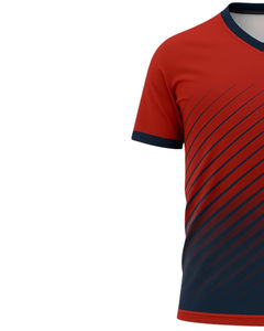 T-shirt personnalisé pour homme, col en V, polyester, vêtements de sport, respirant, séchage rapide, logo personnalisé, fabricant en gros - Product Image 3