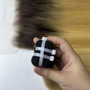 Extensiones de pelo doble dibujado sin enredos cabello vietnamita liso hueso crudo color personalizado con encaje - Product Image 2