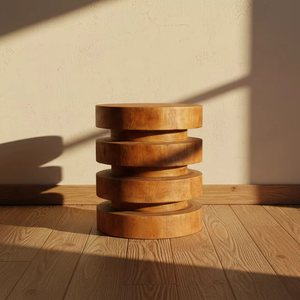 Taburete de Madera de Teca Natural Estilo Escandinavo con Acabado Ecológico, Ideal para Decoración del Hogar, Asientos de Cafetería y Muebles de Hotel - Product Image 4