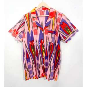 Ensemble de pyjama pour femmes en coton 100% à imprimé floral de luxe, doux et respirant, manches courtes, pour la maison et l'hôtel - Product Image 3