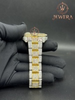 Montre de luxe de qualité supérieure en acier inoxydable or et argent, avec verre et détails en diamant véritable, mouvement automatique mécanique
