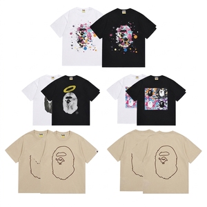 เสื้อยืดแขนสั้นผู้ชาย BapeMen พิมพ์ลายตัวอักษร ทรงปกติ สตรีทแวร์ คอกลม ผ้าคอตตอนเจอร์ซีย์ ระบายอากาศได้ดี - Product Image 2