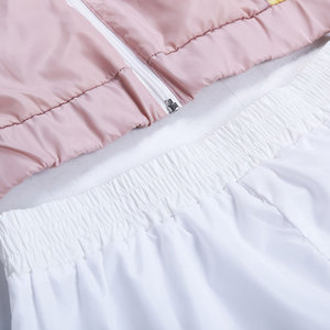 Ensemble de survêtements de sport unisexe légers et écologiques en nylon coupe-vent de haute qualité pour l'été, design 2-en-1 avec capuche et taille élastique - Product Image 3