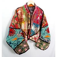 Vestes Kantha matelassées faites à la main vintage, 100% coton, longueur standard, broderie indienne traditionnelle, écologiques, respirantes, pour l'hiver