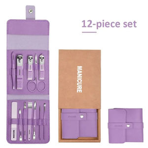 Ensemble de coupe-ongles en acier inoxydable, 12-16 pièces, avec sac pliable, kits de coupe-ongles pour manucure, ciseaux, outil de beauté et de maquillage - Product Image 2