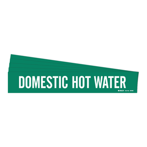 Marcadores de Tuberías Flexibles de Poliéster Brady para Identificación de Plomería de Agua Caliente Doméstica en Interiores - Product Image 3