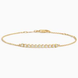 14K Yellow Gold Lab Grown Diamond Bezel Tennis Bracelet IGI Certified Trendy Gift 0.23 CTW Petite Chain Minimal Fine Jewelry - Product Image 5
