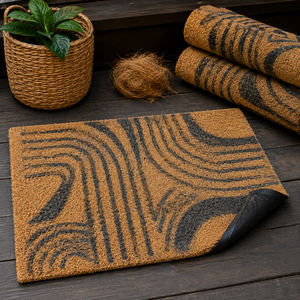 Alfombras de Coco Abstractas Modernas de Primera Calidad, Hechas a Mano, Antideslizantes, con Respaldo de Goma para Exteriores, Directamente del Fabricante en India - Product Image 2