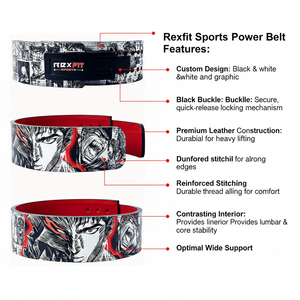 Cinturón de Levantamiento de Pesas Profesional Rexfit Sport para Hombres y Mujeres, Soporte Lumbar para Entrenamiento de Fuerza - Product Image 5