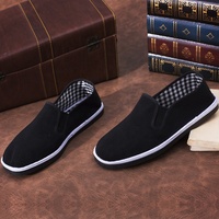 Chaussures de marche en toile noire à enfiler, amortissantes et anti-odeur pour hommes – Vente en gros usine
